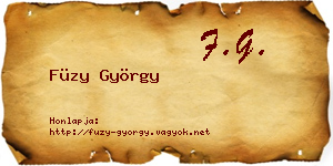 Füzy György névjegykártya